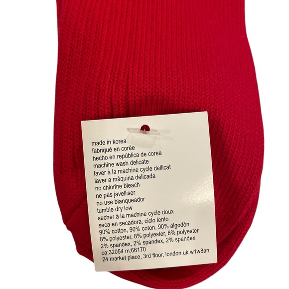 Free People Women’s Super Scrunch Solid Socks Candy Red - Picture 8 of 10